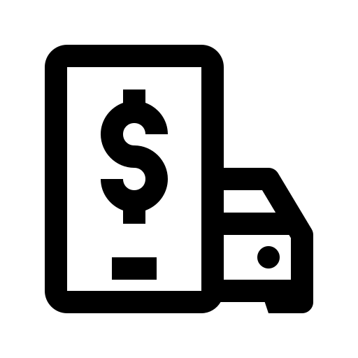 icon of car with dollar sign above it